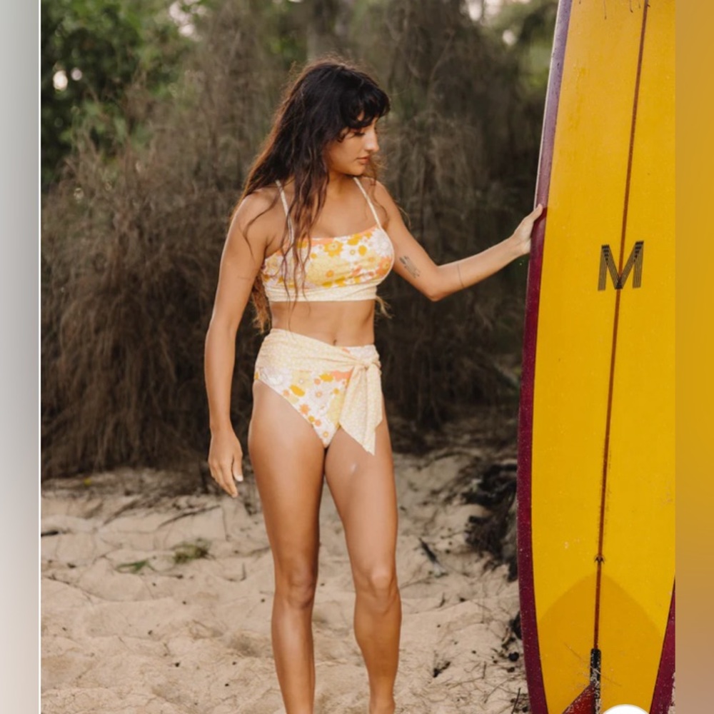 Nano Swimwear Sunset Floral Surf Crop Bikini Top